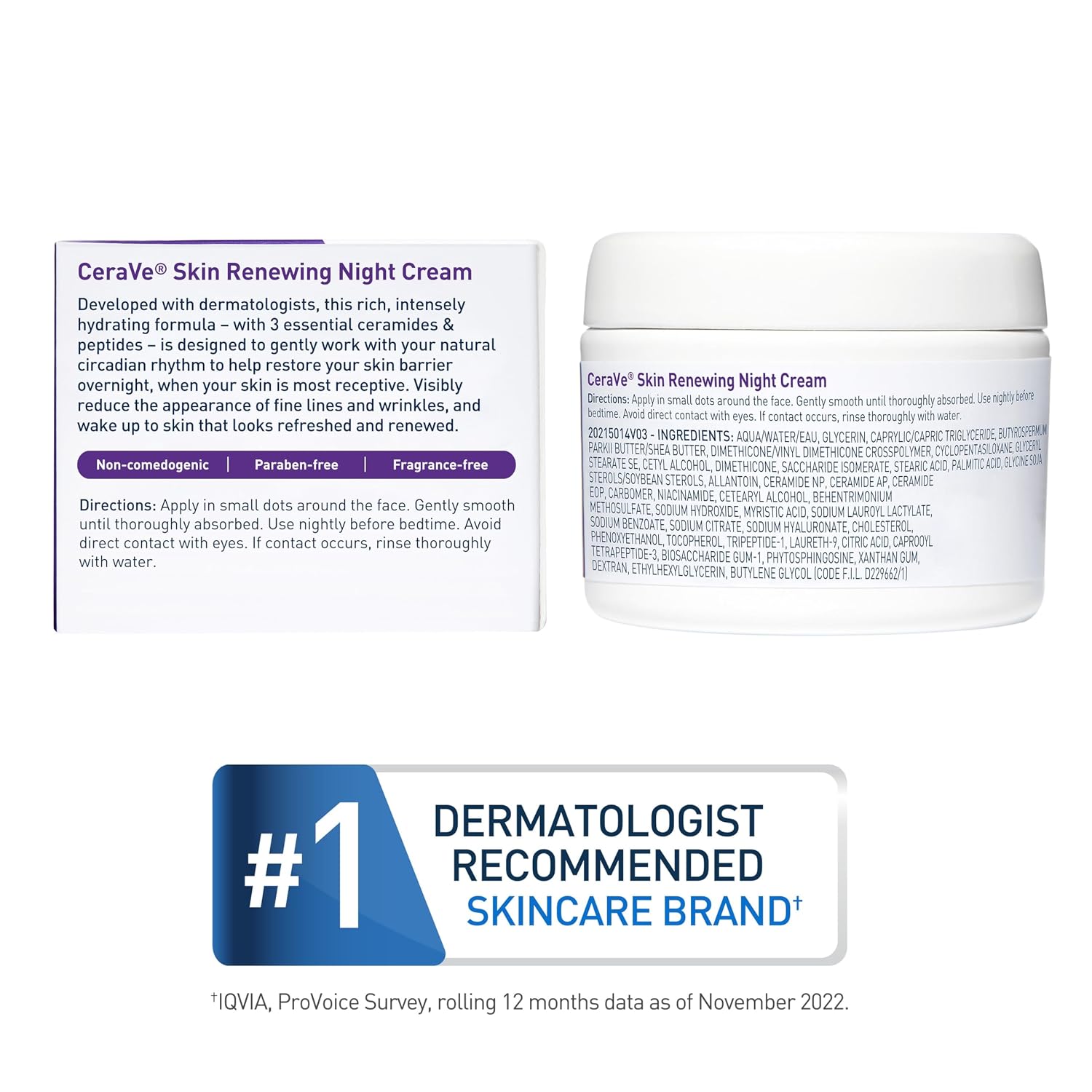 Skin Renewing Night Cream with Peptides & Hyaluronic Acid