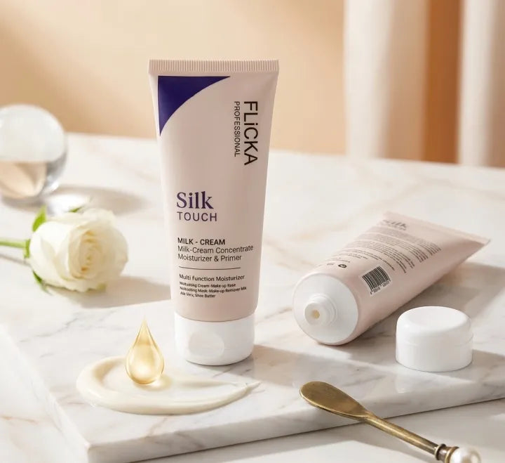 Flicka Professional Silk Touch Milk Cream Moisturizer & Primer | Hydrating Face Cream for Smooth & Glowing Skin