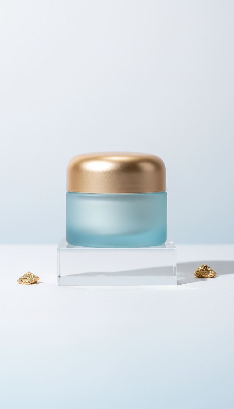 Luminous hydration cream with gold accents