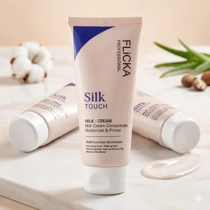 Flicka Professional Silk Touch Milk Cream Moisturizer & Primer | Hydrating Face Cream for Smooth & Glowing Skin